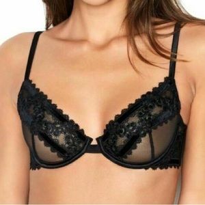 Victoria’s Secret Unlined Underwire Demi Bra Velvet/Lace/Mesh 36C
